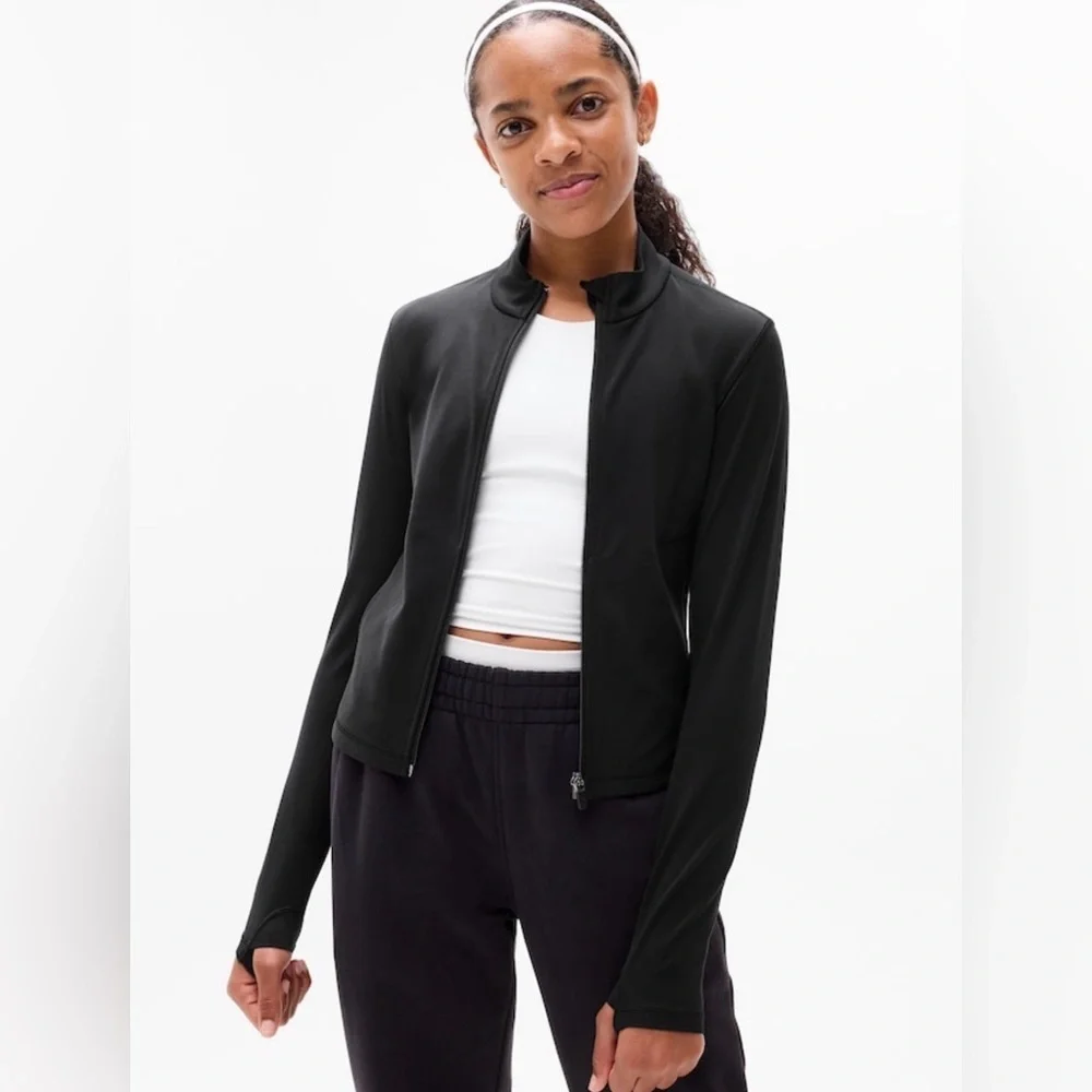 NWT Athleta Girl Chit Chat Black Jacket Sz 14.